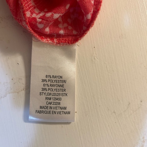 Como Vintage Women’s Sleeveless Red And White Blouse with Lace Shoulders XL - Picture 4 of 11